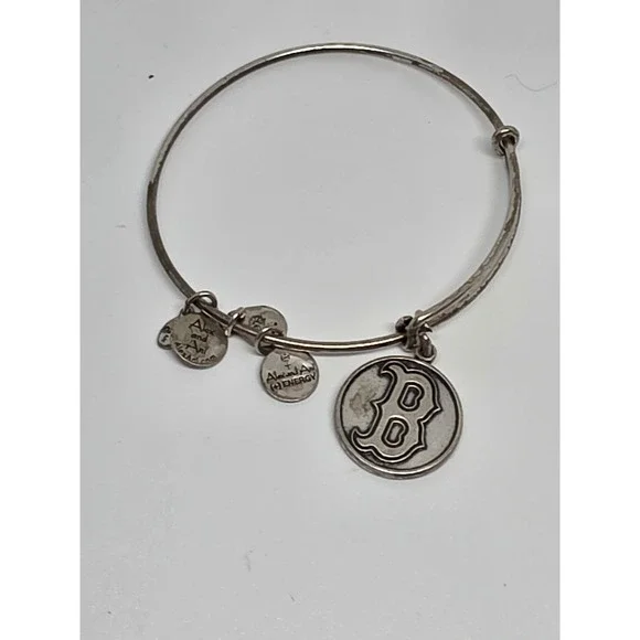 Alex and Ani Boston Red Sox Charm Bangle Bracelet Silver Tone MLB Jewelry - Picture 2 of 2